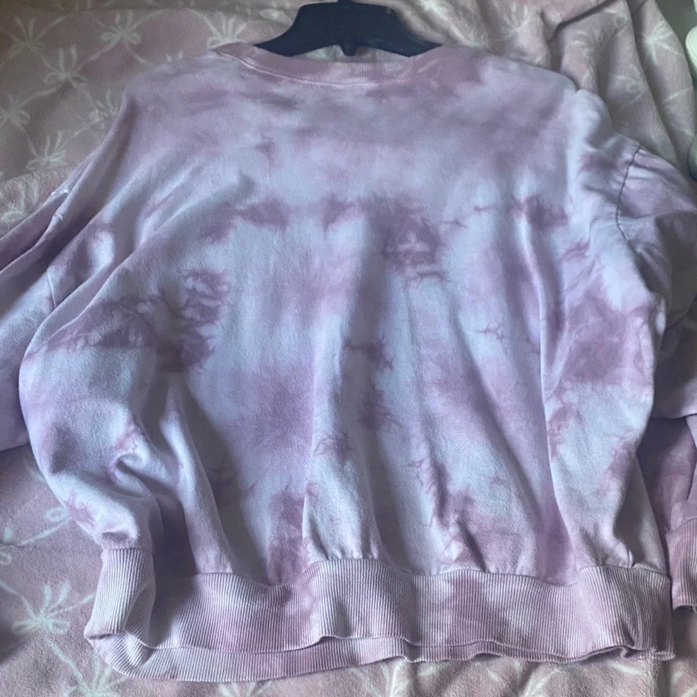 wild fable Lavender Tie-Dye "PALM SPRINGS" Crewneck Sweatshirt - Picture 2 of 2